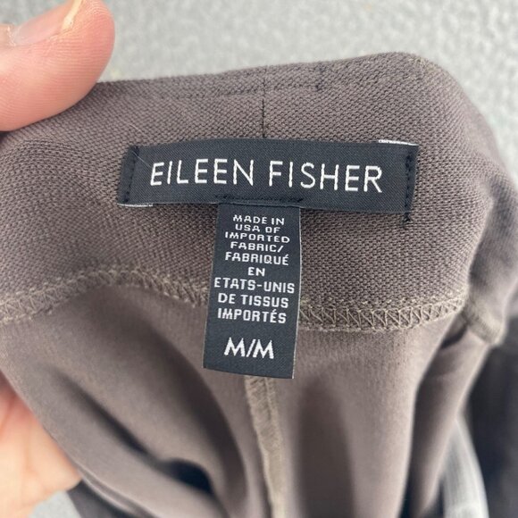 Eileen Fisher Pants Womens Medium Brown Tapered Leg Knit Stretch Pull On Crops - Picture 5 of 11
